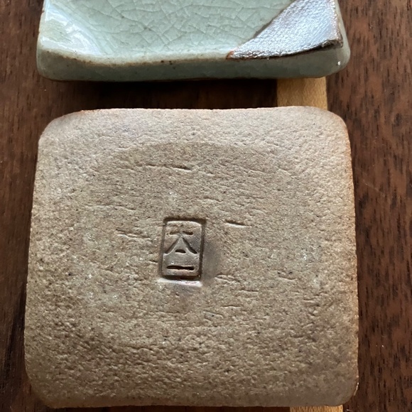 JAPANESE CERAMIC CHOPSTICK/CUTLERY REST SET OF 4 VINTAGE UNIQUE - Picture 4 of 9